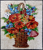 Flower mosaic wall art handmade mosaic floral mural 