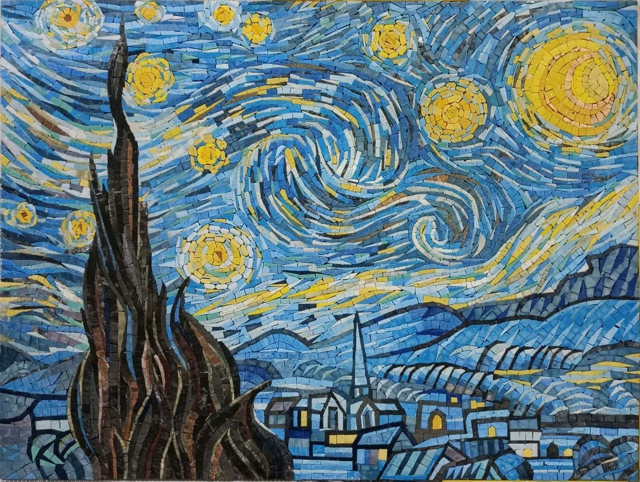 The Starry Night Handmade Mosaic Art  reproduction  Vincent Van Gogh