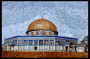 Handmade Jerusalem Mosaic Wall Art Dome of the Rock  Marble Tile