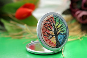 micro mosaic Makeup mirror , luxury Gift for her , Handmade hand Mirror