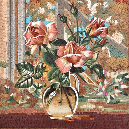 Flower Vase Mosaic wall Art